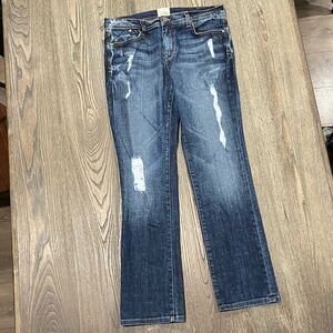Dylan George Ring Spun Denim Boot Cut Jeans Distressed Blue Size 27